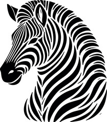 Zebra Stripes Vector Black Silhouette Cricut Design for T-Shirt