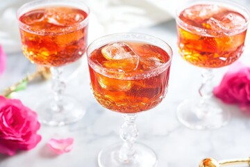 Sparkling negroni with vermouth and champagne
