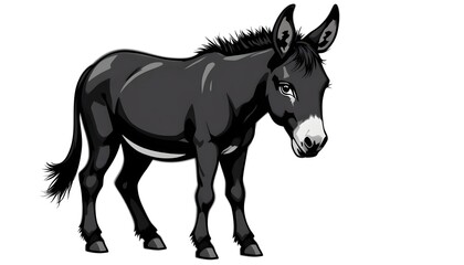 Fototapeta premium black donkey clipart isolated on white background