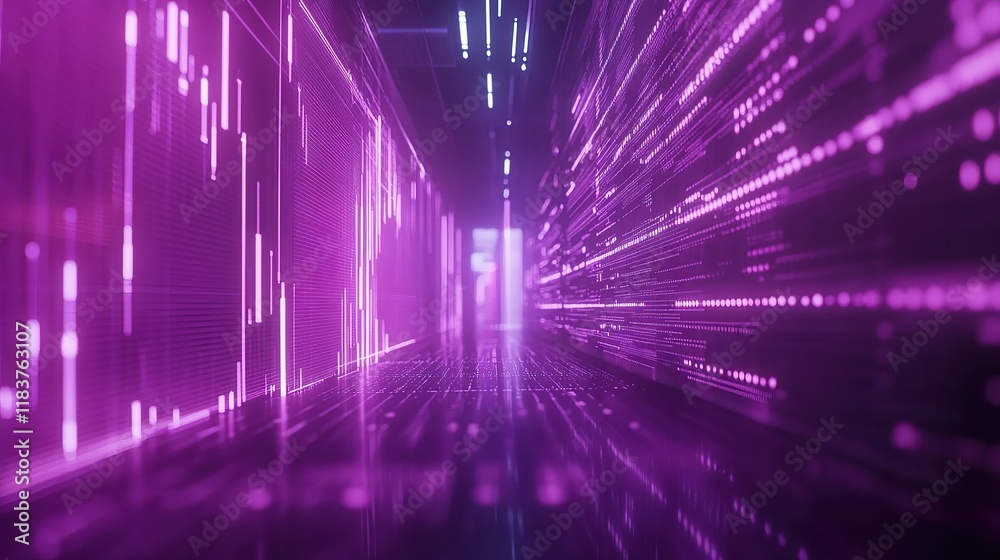 Poster mesmerizing purple forex chart backdrop, creating a visually captivating display of dynamic financia