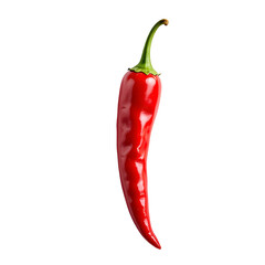 Chili pepper isolated on a white background One chili hot pepper clipping path Fresh pepper 