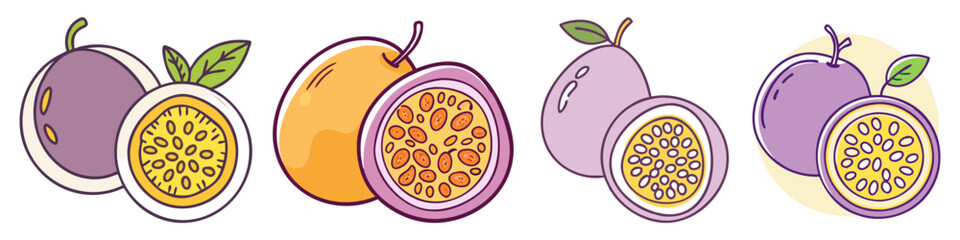 passion vector icon, fruit vector illustration - simple illustration of passion perfect for logos, and fruit-themed designs.