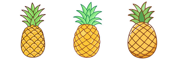 pineapple vector icon, fruit vector illustration - simple illustration of pineapple perfect for logos, and fruit-themed designs.