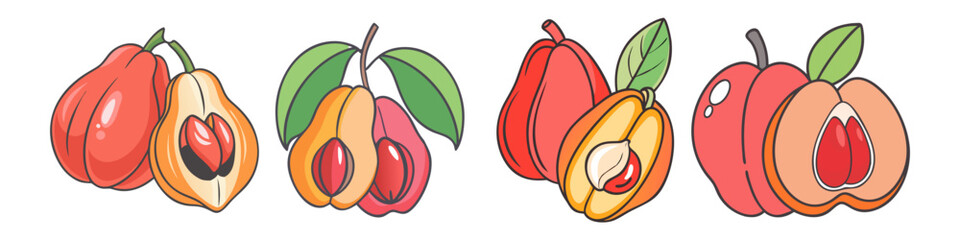 ackee vector icon, fruit vector illustration - simple illustration of ackee perfect for logos, and fruit-themed designs.