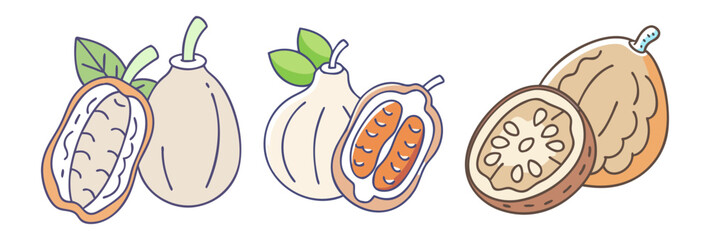 baobab vector icon, fruit vector illustration - simple illustration of baobab perfect for logos, and fruit-themed designs.
