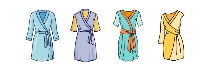 wrap dress vector icon, clothing vector illustration - simple illustration of wrap dress perfect for logos, and clothing-themed designs.