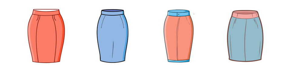 pencil skirt vector icon, clothing vector illustration - simple illustration of pencil skirt perfect for logos, and clothing-themed designs.