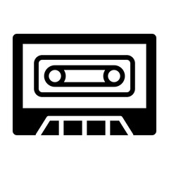 Cassette Glyph Icon Design