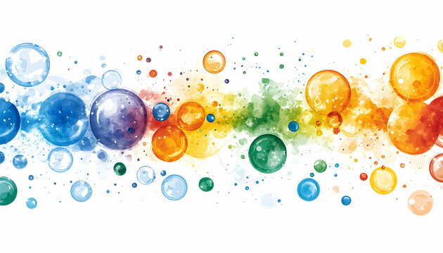 Colorful watercolor bubbles banner, website header