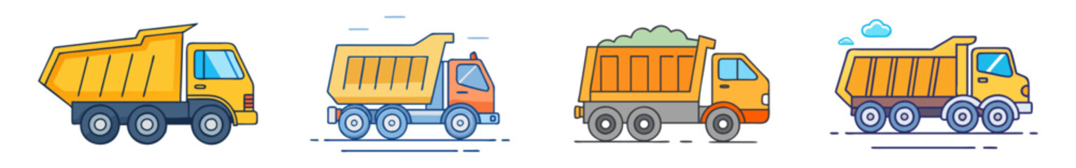 Fototapeta premium dump truck vector icon, vehicles vector illustration - simple illustration of dump truck perfect for logos, and vehicles-themed designs.