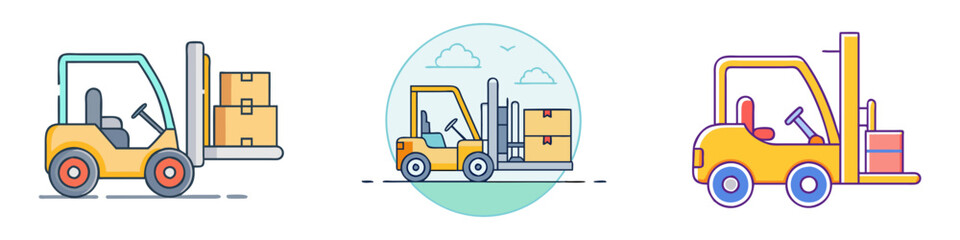forklift vector icon, vehicles vector illustration - simple illustration of forklift perfect for logos, and vehicles-themed designs.