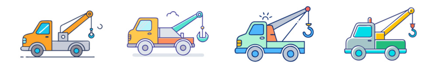 tow truck vector icon, vehicles vector illustration - simple illustration of tow truck perfect for logos, and vehicles-themed designs.