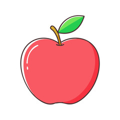 apple vector icon, fruit vector illustration - simple illustration of apple perfect for logos, and fruit-themed designs.