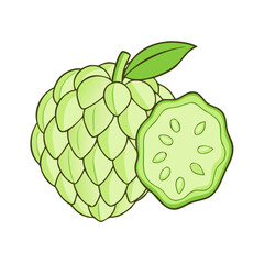 cherimoya vector icon, fruit vector illustration - simple illustration of cherimoya perfect for logos, and fruit-themed designs.