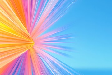 Fototapeta premium Colorful abstract burst clear blue sky