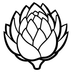 Artichoke Vegetable Line Art. Vector illustration 