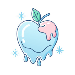 ice apple vector icon, fruit vector illustration - simple illustration of ice apple perfect for logos, and fruit-themed designs.