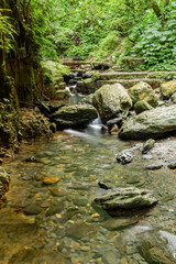Obraz premium Sunny exterior view of the landscape of Linmei Shipan Trail