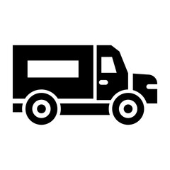 Armored Van Glyph Icon Design