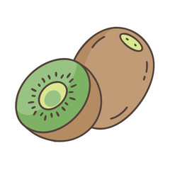 kiwi vector icon, fruit vector illustration - simple illustration of kiwi perfect for logos, and fruit-themed designs.