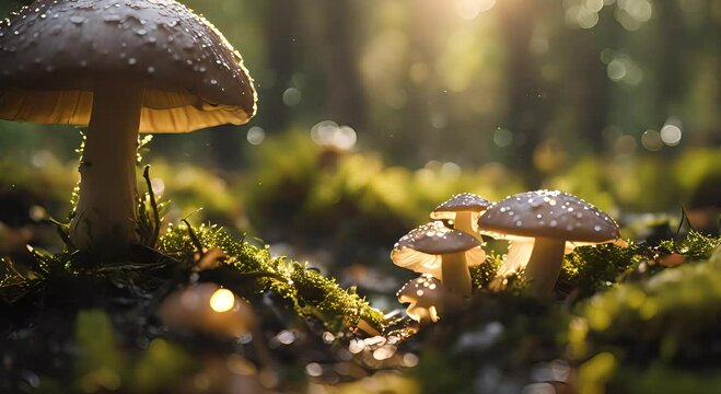 mushrooms in the forest