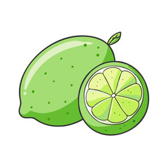 lime vector icon, fruit vector illustration - simple illustration of lime perfect for logos, and fruit-themed designs.