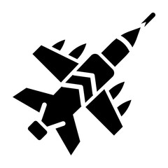 Jet Plane Glyph Icon Design
