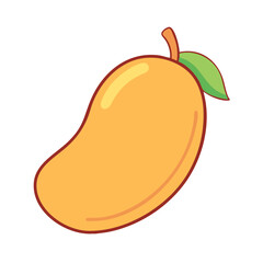 mango vector icon, fruit vector illustration - simple illustration of mango perfect for logos, and fruit-themed designs.