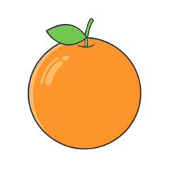 orange vector icon, fruit vector illustration - simple illustration of orange perfect for logos, and fruit-themed designs.