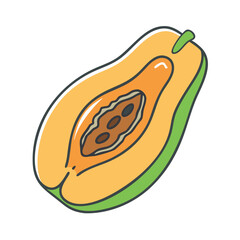 pawpaw vector icon, fruit vector illustration - simple illustration of pawpaw perfect for logos, and fruit-themed designs.