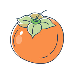 persimmon vector icon, fruit vector illustration - simple illustration of persimmon perfect for logos, and fruit-themed designs.