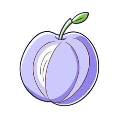 plum vector icon, fruit vector illustration - simple illustration of plum perfect for logos, and fruit-themed designs.