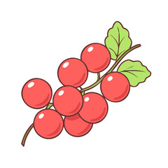 redcurrant vector icon, fruit vector illustration - simple illustration of redcurrant perfect for logos, and fruit-themed designs.