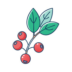 serviceberry vector icon, fruit vector illustration - simple illustration of serviceberry perfect for logos, and fruit-themed designs.