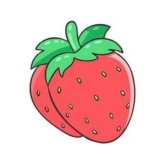 strawberry vector icon, fruit vector illustration - simple illustration of strawberry perfect for logos, and fruit-themed designs.