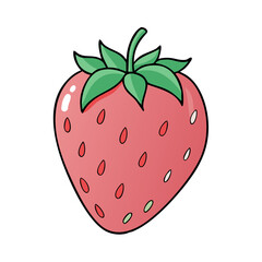 strawberry vector icon, fruit vector illustration - simple illustration of strawberry perfect for logos, and fruit-themed designs.
