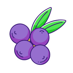 acai berry vector icon, fruit vector illustration - simple illustration of acai berry perfect for logos, and fruit-themed designs.