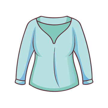 light blue blouse cartoon style clip art preview