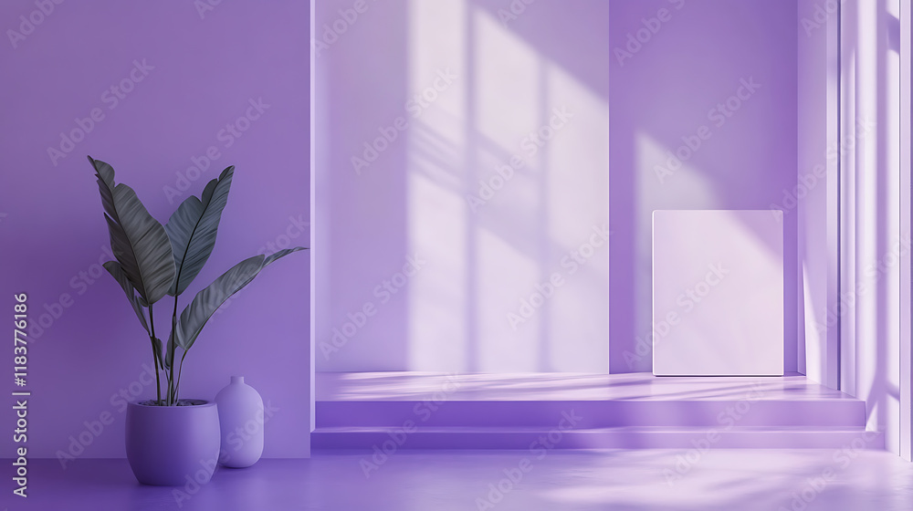 Poster phone large mockup display on violet background, 2023 year