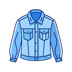 denim jacket vector icon, clothing vector illustration - simple illustration of denim jacket perfect for logos, and clothing-themed designs.