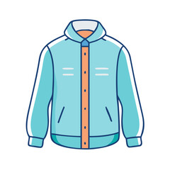 jacket vector icon, clothing vector illustration - simple illustration of jacket perfect for logos, and clothing-themed designs.