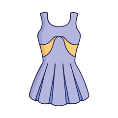 peplum dress vector icon, clothing vector illustration - simple illustration of peplum dress perfect for logos, and clothing-themed designs.
