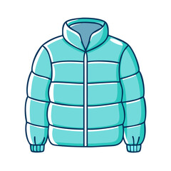 puffer jacket vector icon, clothing vector illustration - simple illustration of puffer jacket perfect for logos, and clothing-themed designs.