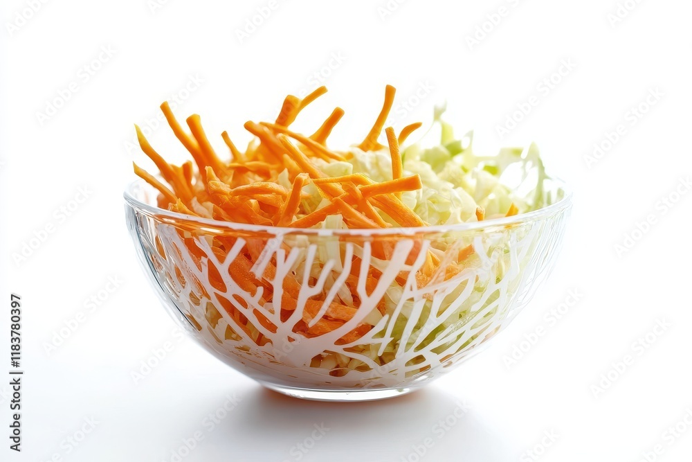 Canvas Prints white bowl of cabbage and carrot salad