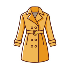 trench coat vector icon, clothing vector illustration - simple illustration of trench coat perfect for logos, and clothing-themed designs.