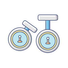 cufflinks vector icon, accessories vector illustration - simple illustration of cufflinks perfect for logos, and accessories-themed designs.