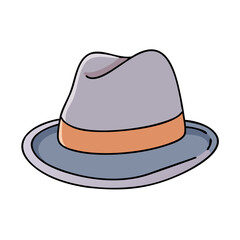 fedora vector icon, accessories vector illustration - simple illustration of fedora perfect for logos, and accessories-themed designs.