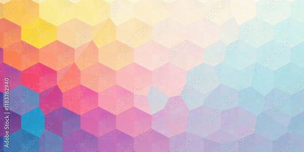 Aufkleber Abstract Hexagon Pattern Background with Pastel Color Gradient