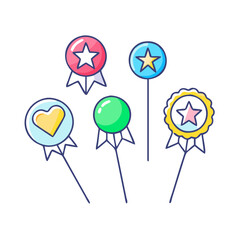 lapel pins vector icon, accessories vector illustration - simple illustration of lapel pins perfect for logos, and accessories-themed designs.