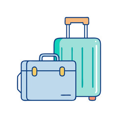 luggage vector icon, accessories vector illustration - simple illustration of luggage perfect for logos, and accessories-themed designs.